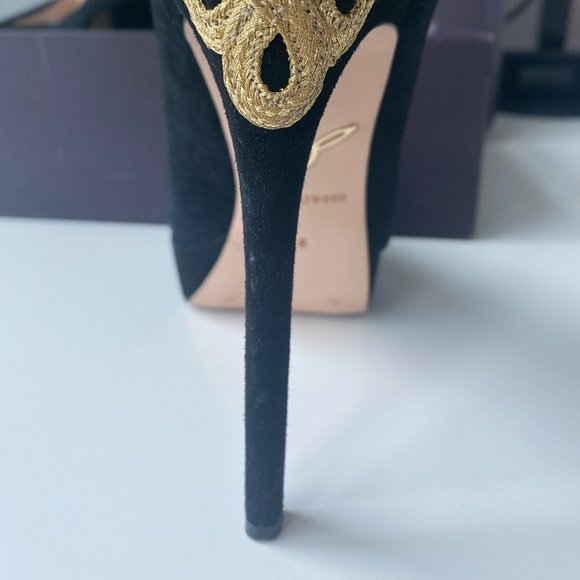 Black peep toe heels- size 8 - Picture 4 of 8